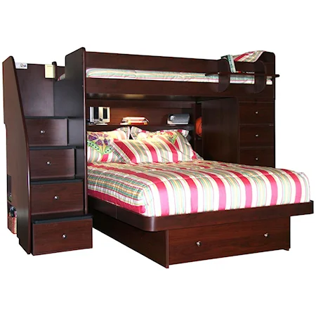 Twin Over Full Bunk Bed with Chest